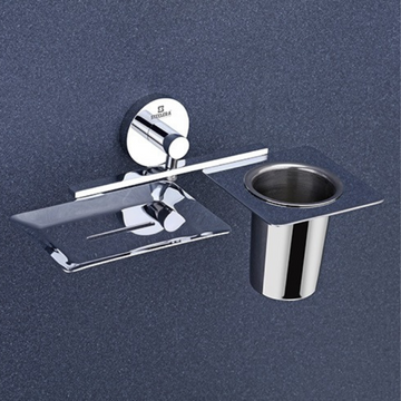 SOAP DISH WITH TUMBLER HOLDER - (SS304)