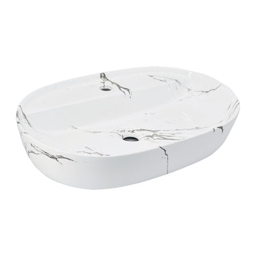 AVECH White Armani Design Table Top Wash Basin with tap Hole